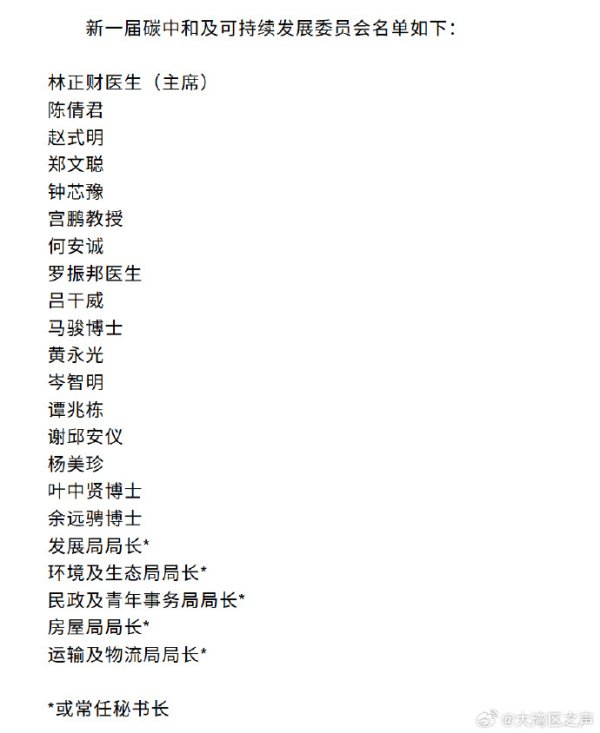 正规股票配资官网入口 李家超任命香港碳中和及可持续发展委员会委员