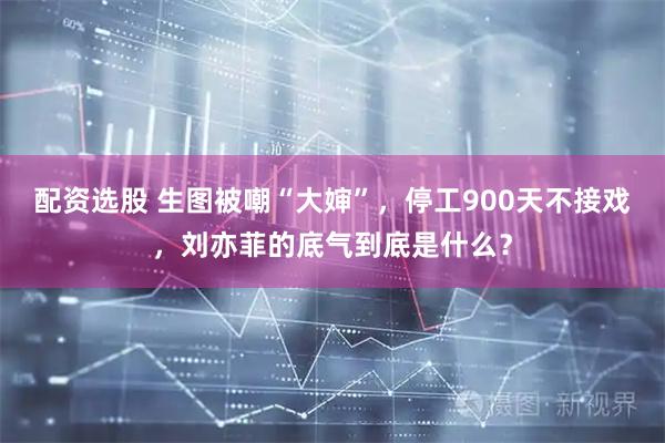 配资选股 生图被嘲“大婶”,停工900天不接戏,刘亦菲的底气到底是什么?